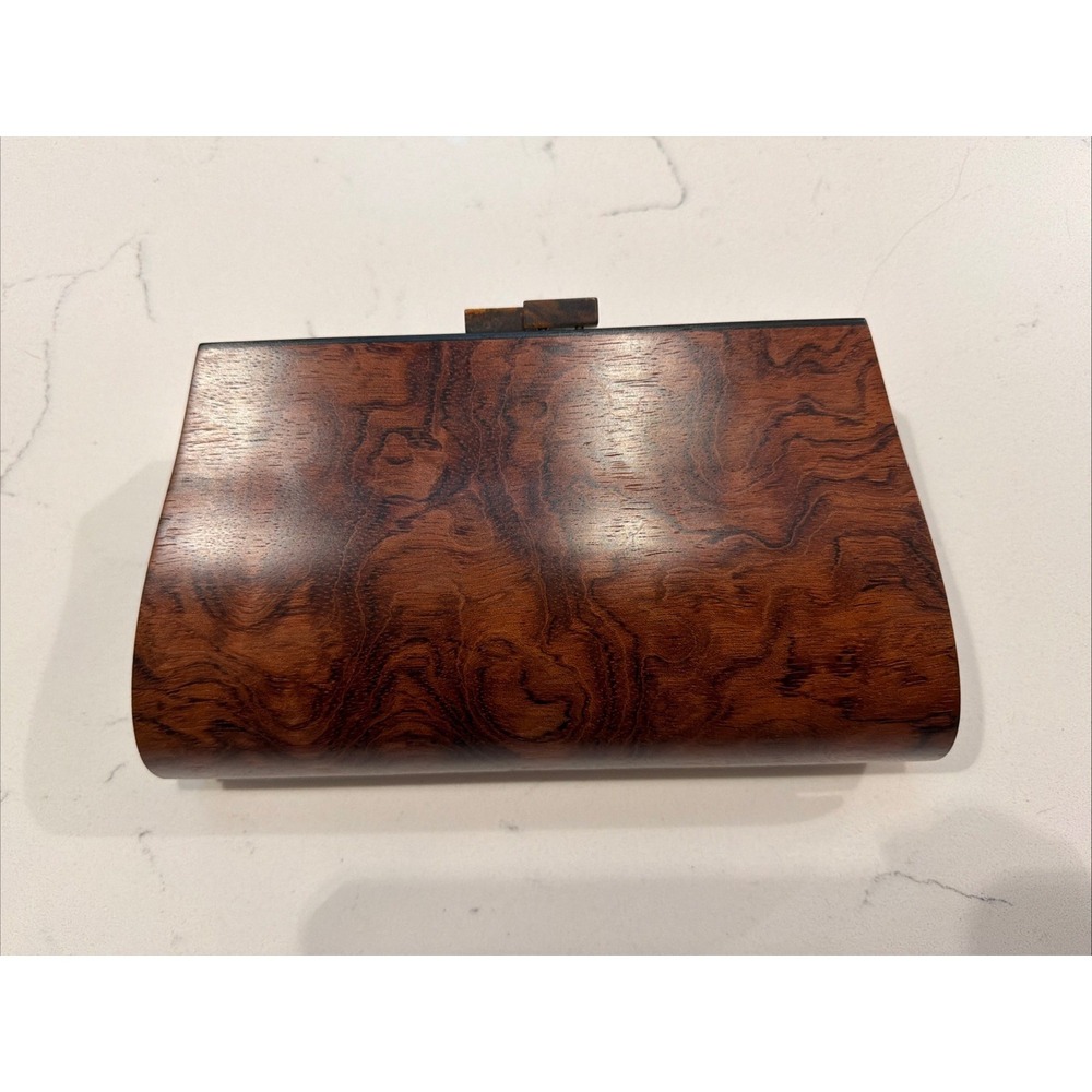 Hammill Diebolt Studio Cassia Wooden Clutch Signed By 2 Artists Collectors Item